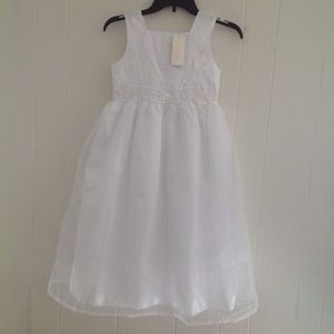 Last one NWT White special occasion  girl long dress.
